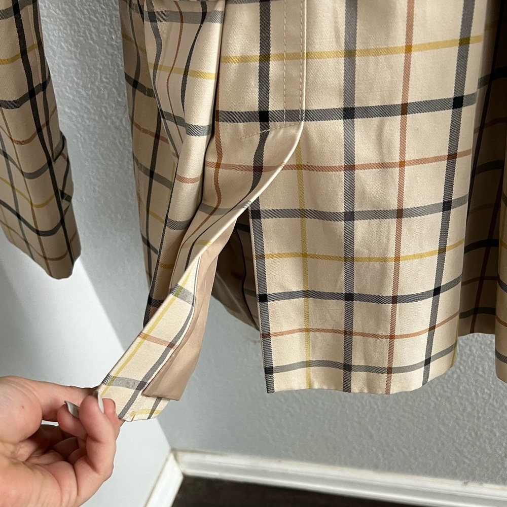 Coach Tattersall double breasted plaid trench coat - Picture 13 of 14
